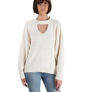 Misa Los Angeles Size S Cream Merino Wool Blend Darlene Chunky Knit Sweater